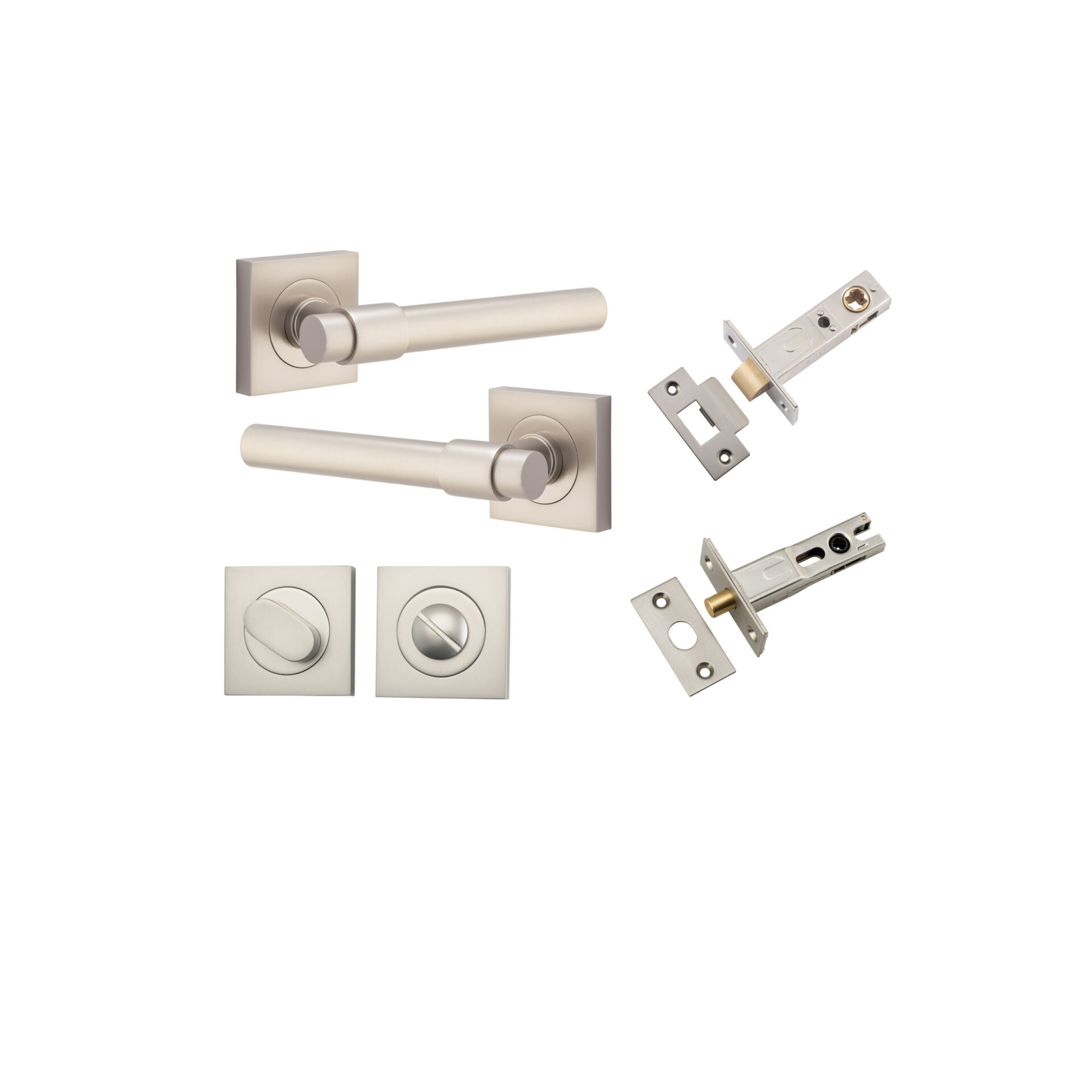 Helsinki Lever - Square Rose Privacy Kit with Separate Privacy Turn