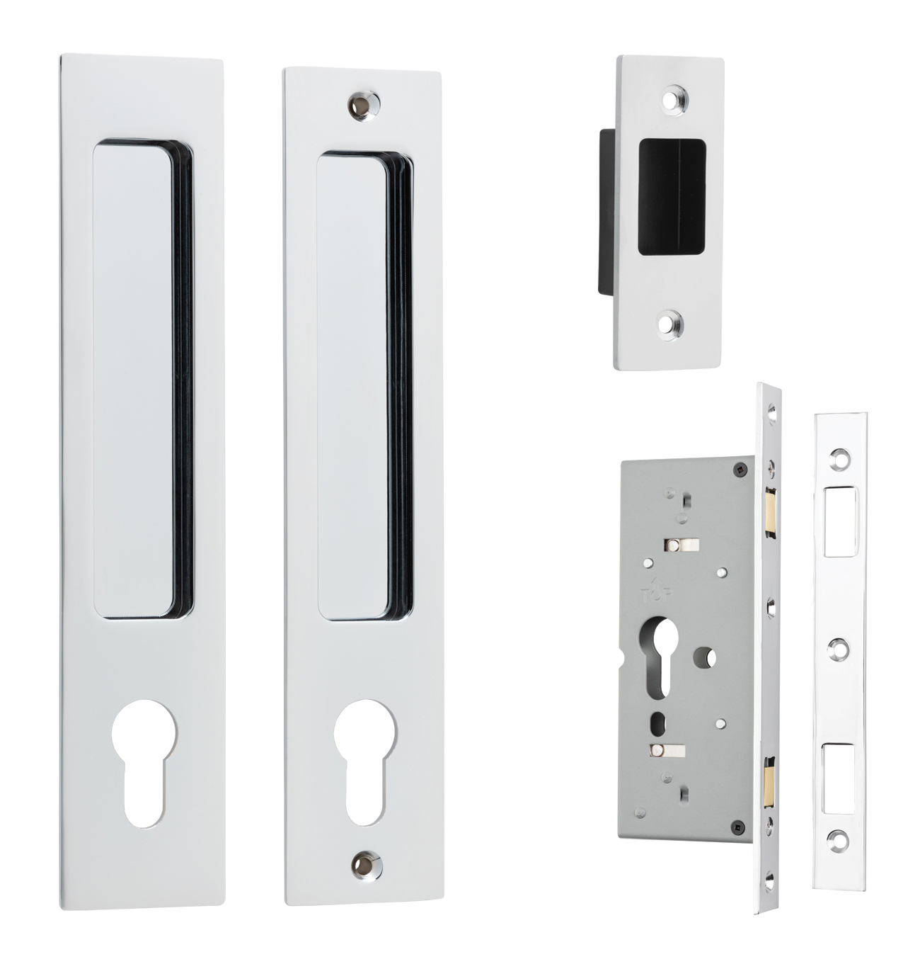 Rectangular Sliding Door Pull Entrance Kit with High Security Lock