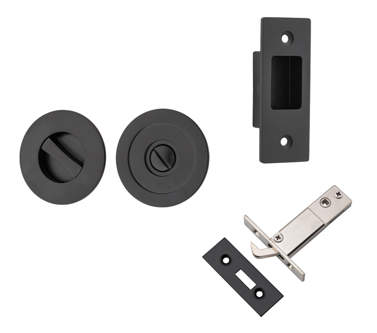 Round Sliding Door Pull Privacy Kit with Inbuilt Privacy Turn