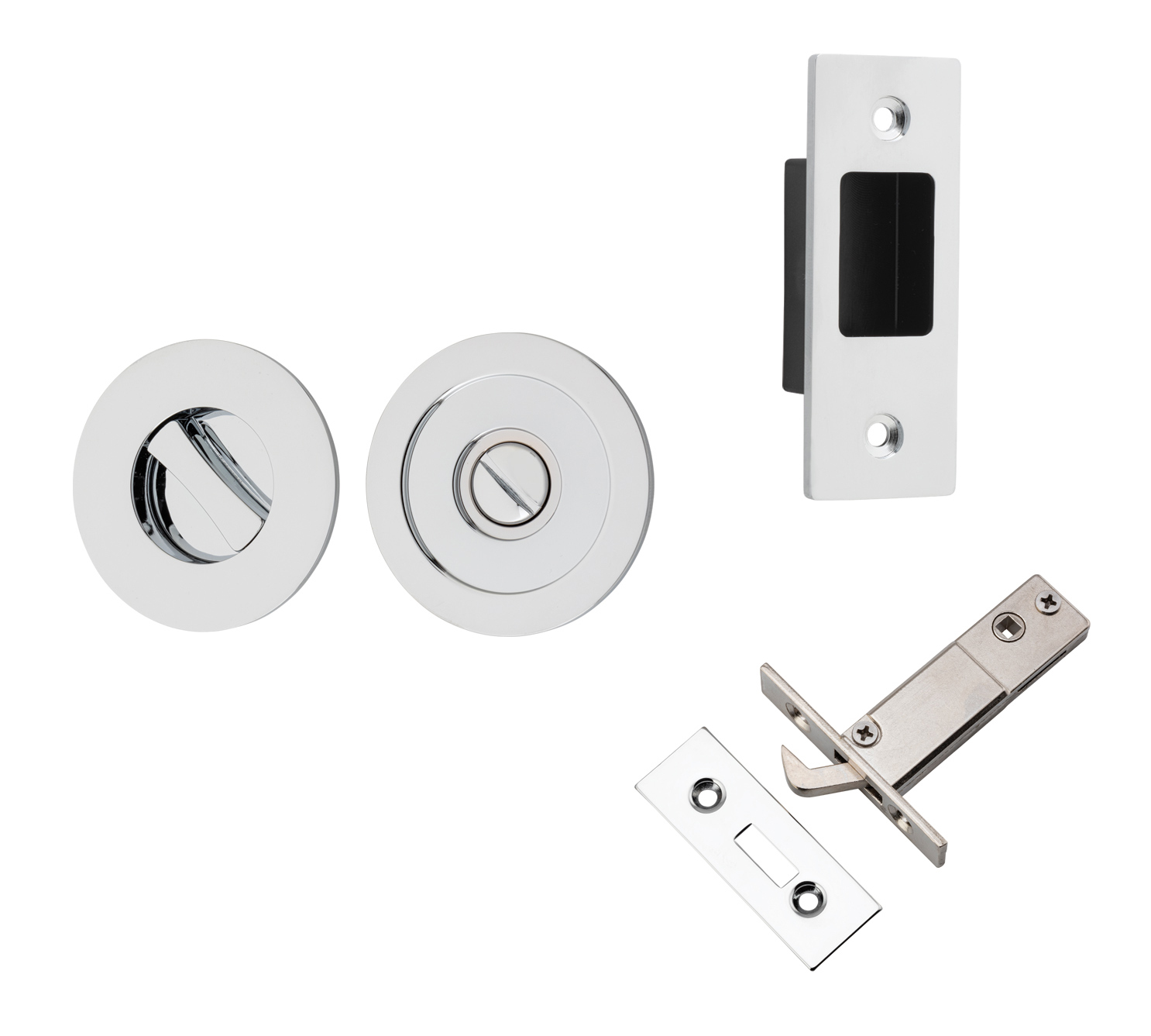 Round Sliding Door Pull Privacy Kit with Inbuilt Privacy Turn