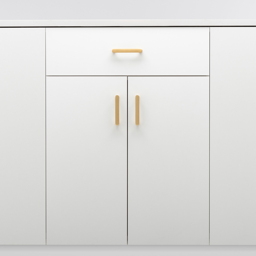 20946B - Osaka Cabinet Pull with Backplate - CTC96mm - Brushed Brass