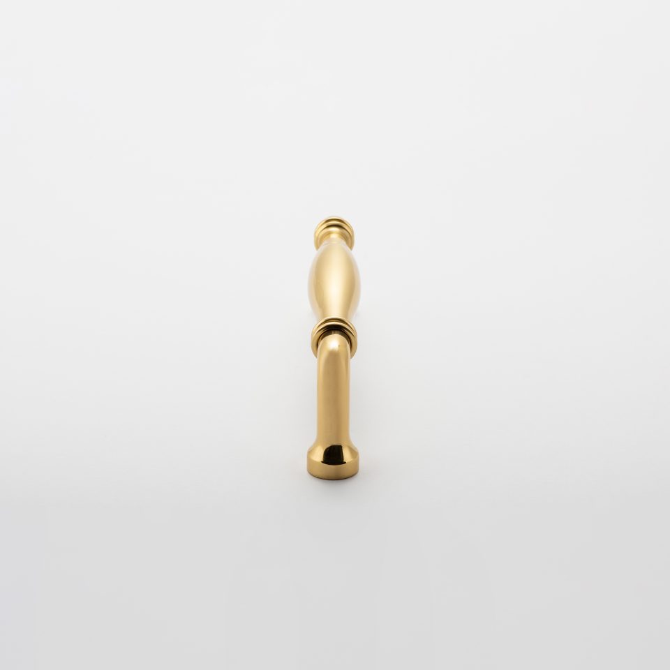 21060B - Sarlat Cabinet Pull with Backplate - CTC128mm - Polished Brass