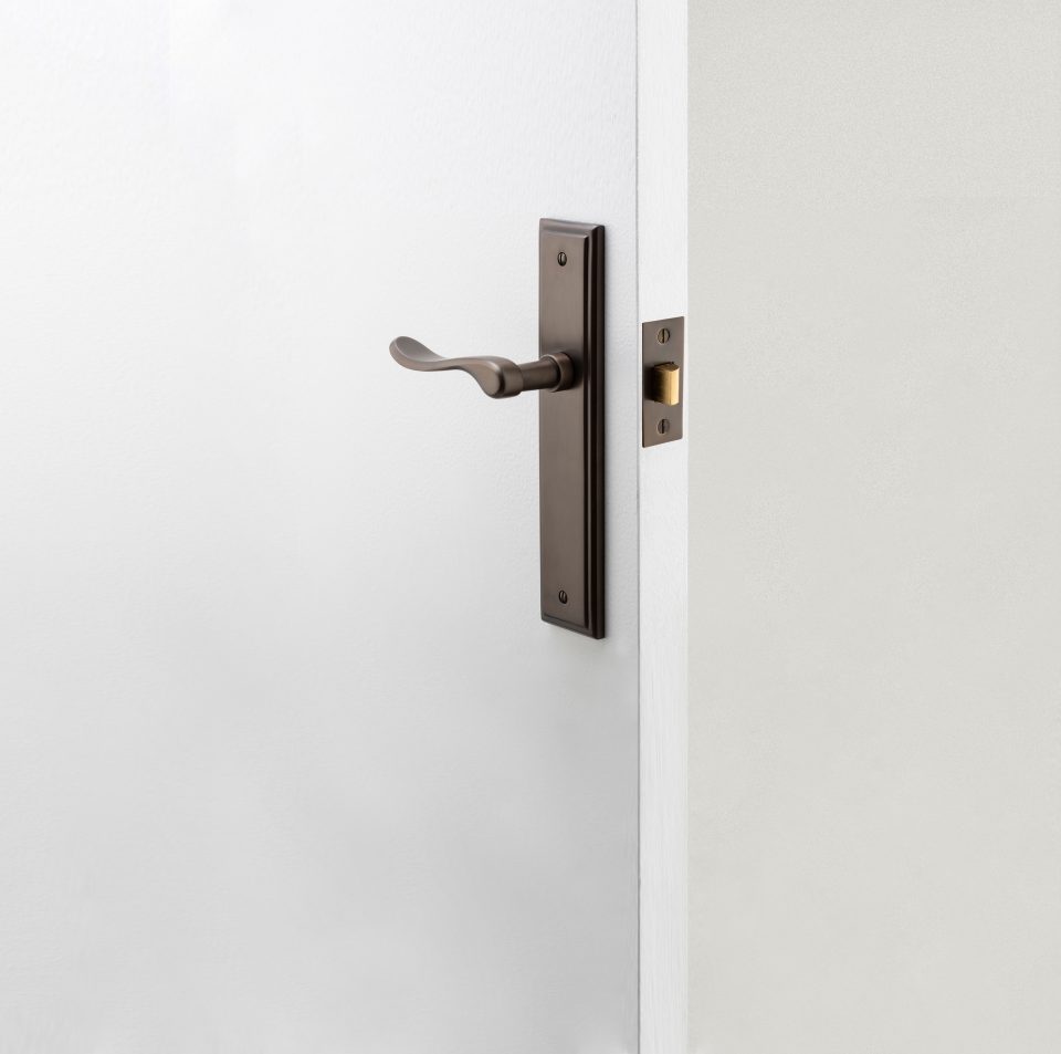 12426 - Stirling Lever - Stepped Backplate - Brushed Chrome - Passage
