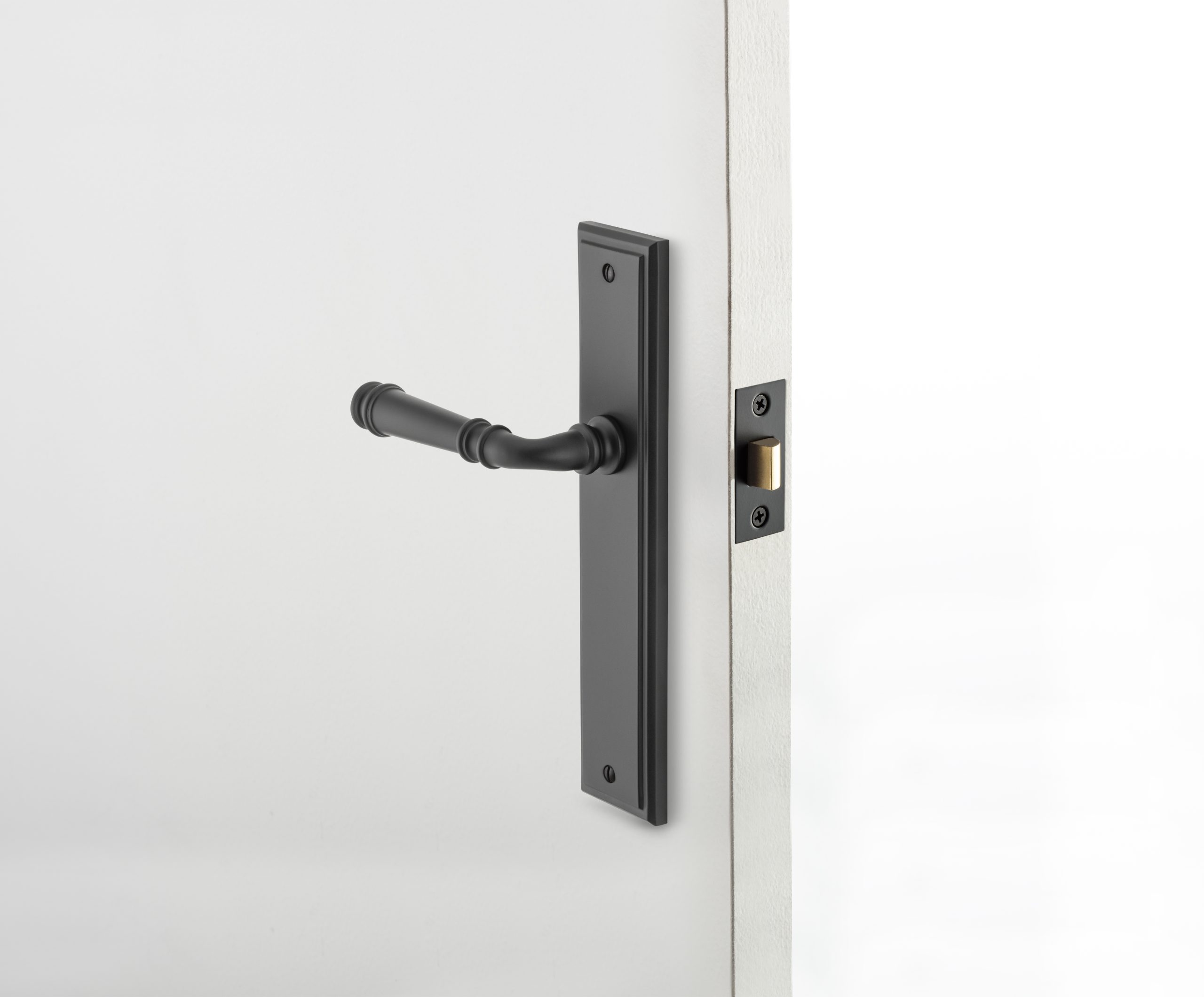 13242 - Verona Lever - Stepped Backplate - Brushed Brass - Passage