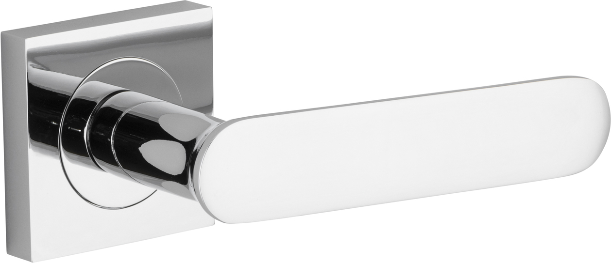 Polished Chrome Square Plate Dummy Lever Door Handle – Contemporary Style – House Guard Hardware