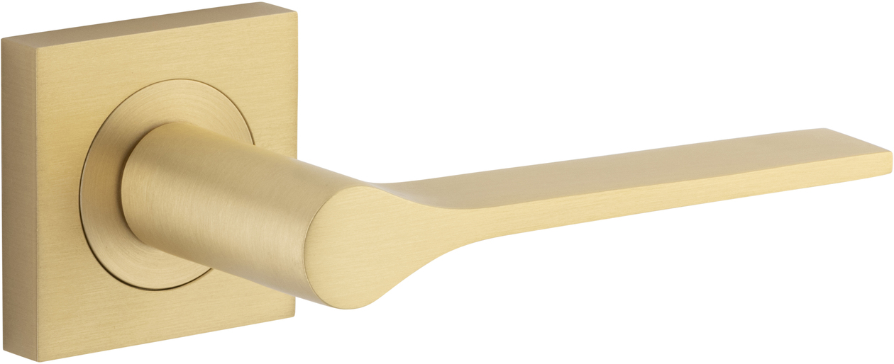 0466 - Como Lever - Square Rose - Brushed Brass - Passage