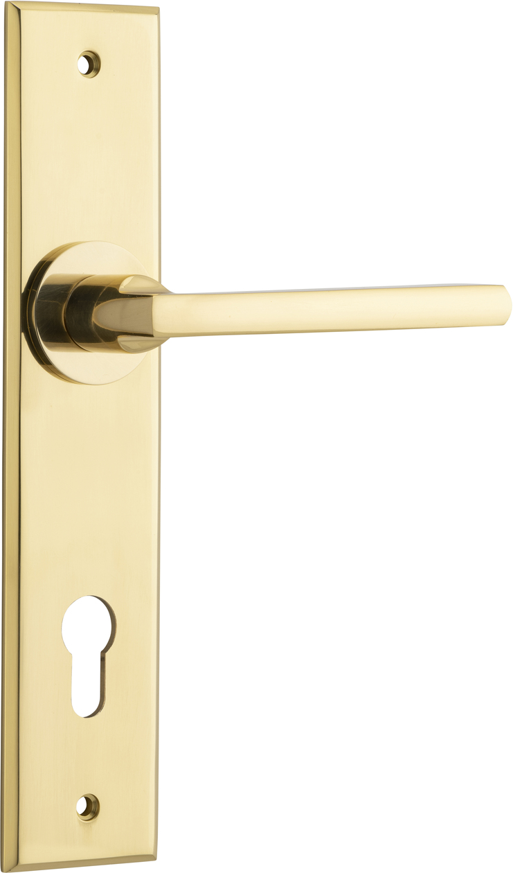 10282E85 - Baltimore Lever - Chamfered Backplate - Polished Brass - Entrance