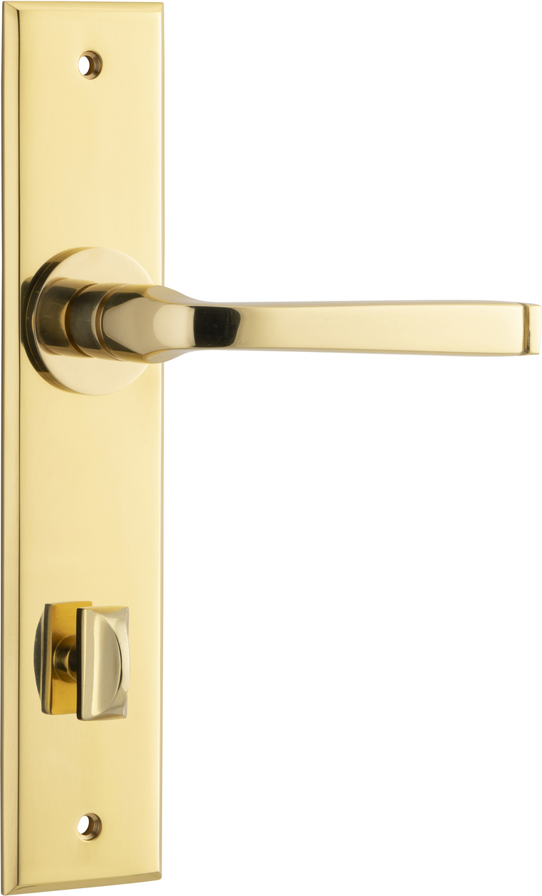 10288P85 - Annecy Lever - Chamfered Backplate - Polished Brass - Privacy