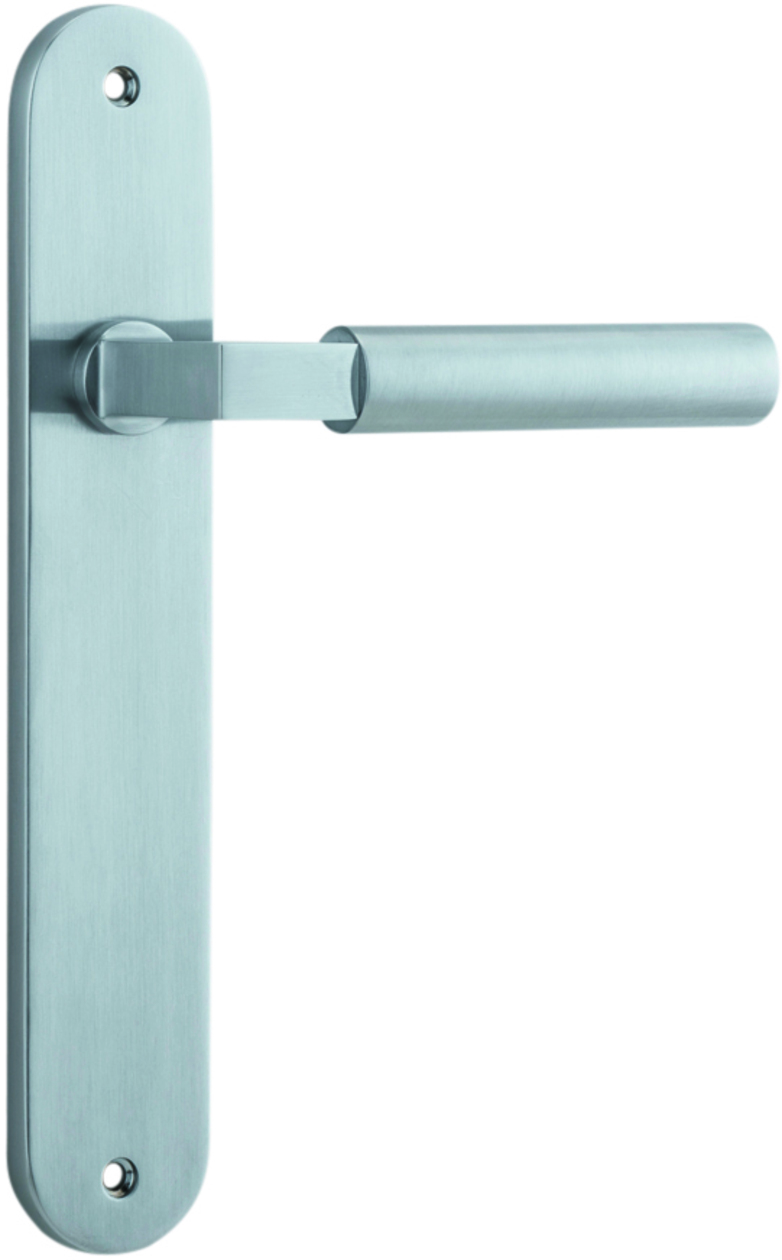 12266 - Berlin Lever - Oval Backplate - Brushed Chrome - Passage