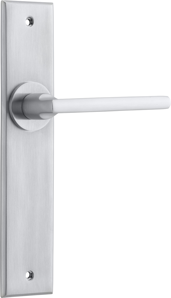 12282 - Baltimore Lever - Chamfered Backplate - Brushed Chrome - Passage