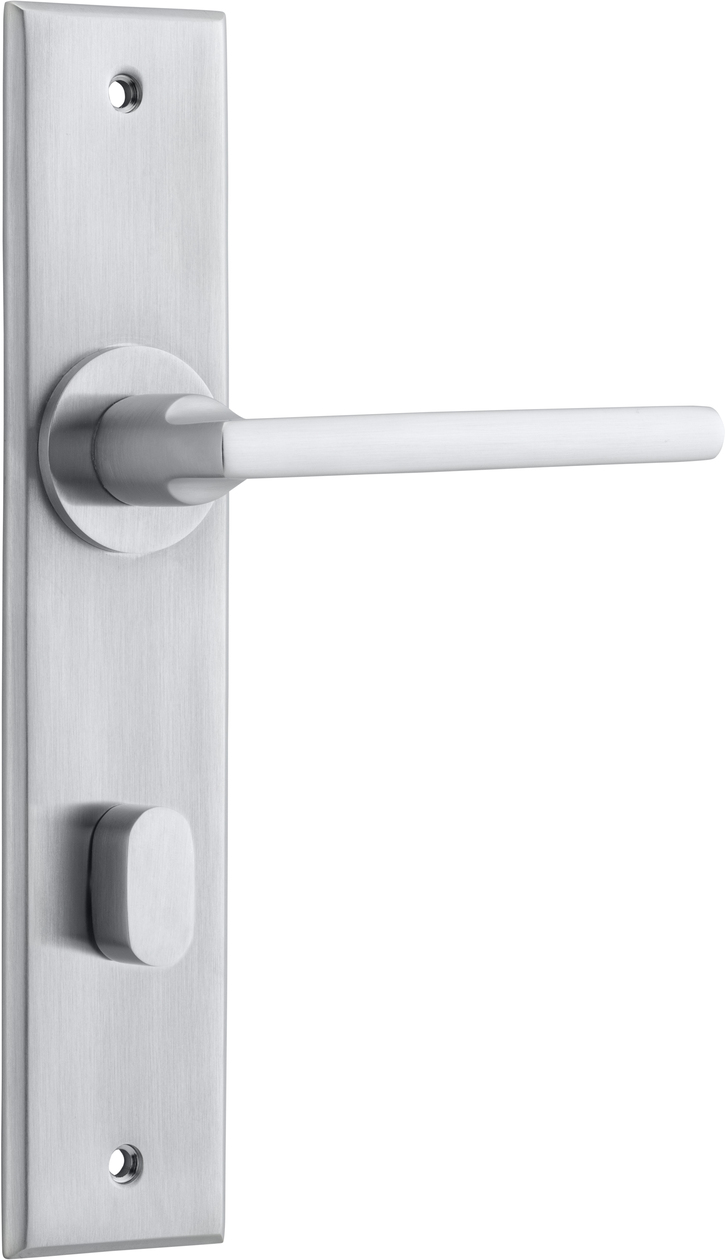 12282P85 - Baltimore Lever - Chamfered Backplate - Brushed Chrome - Privacy