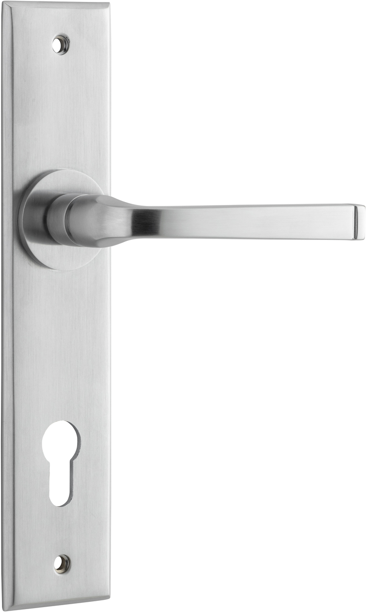 12288E85 - Annecy Lever - Chamfered Backplate - Brushed Chrome - Entrance