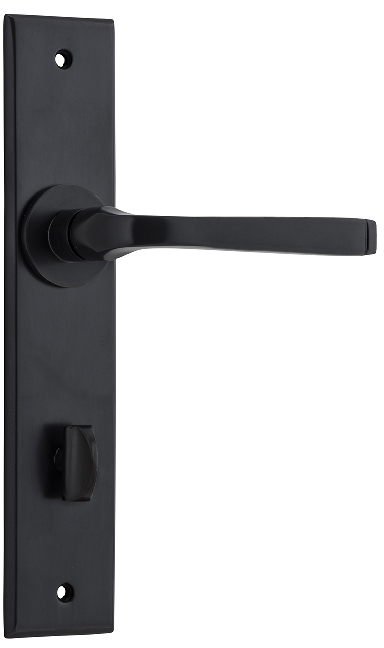 12788P85 - Annecy Lever - Chamfered Backplate - Matt Black - Privacy