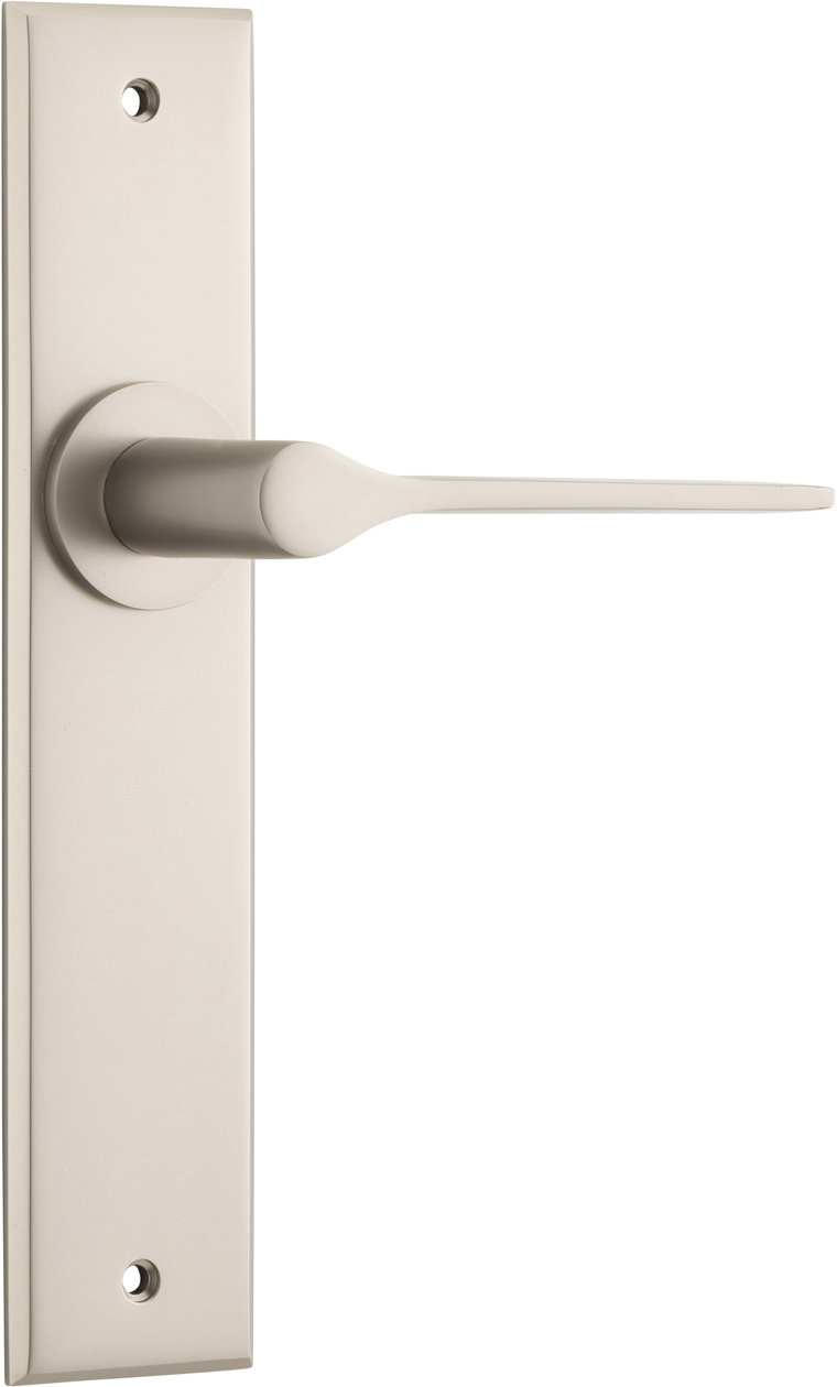 14758 - Como Lever - Chamfered Backplate - Satin Nickel - Passage