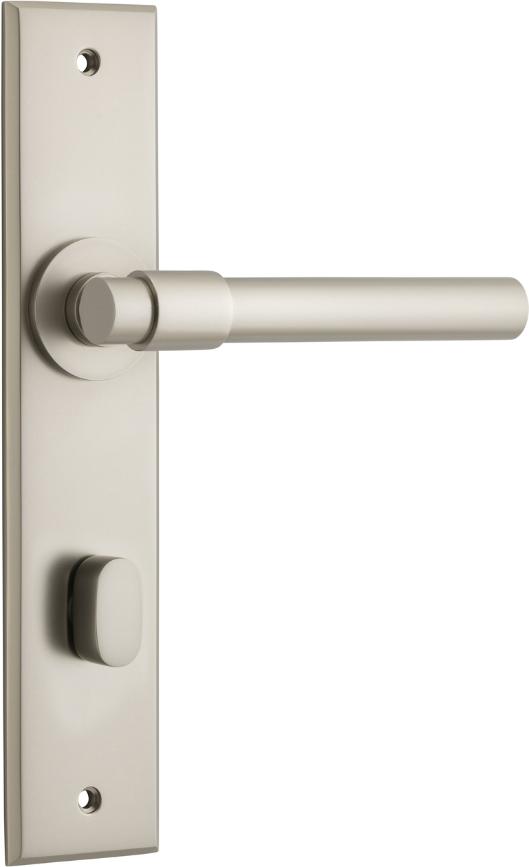 14904P85 - Helsinki Lever - Chamfered Backplate - Satin Nickel - Privacy