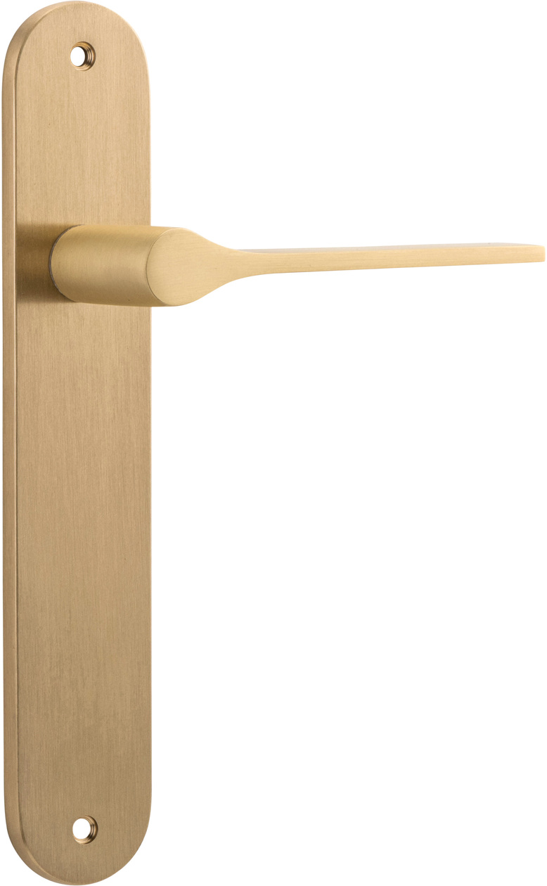 15270 - Como Lever - Oval Backplate - Brushed Brass - Passage
