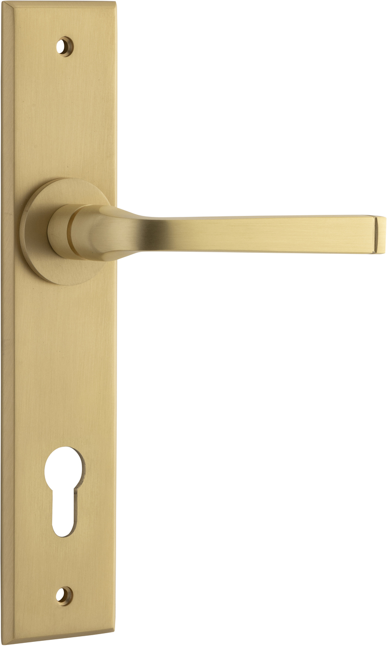 15288E85 - Annecy Lever - Chamfered Backplate - Brushed Brass - Entrance
