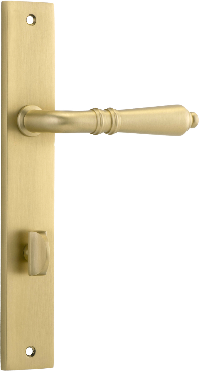 16200P85 - Sarlat Lever - Rectangular Backplate - Brushed Gold PVD - Privacy