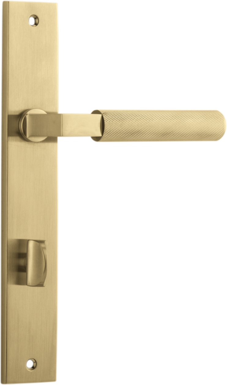 16252P85 - Brunswick Lever - Rectangular Backplate - Brushed Gold PVD - Privacy