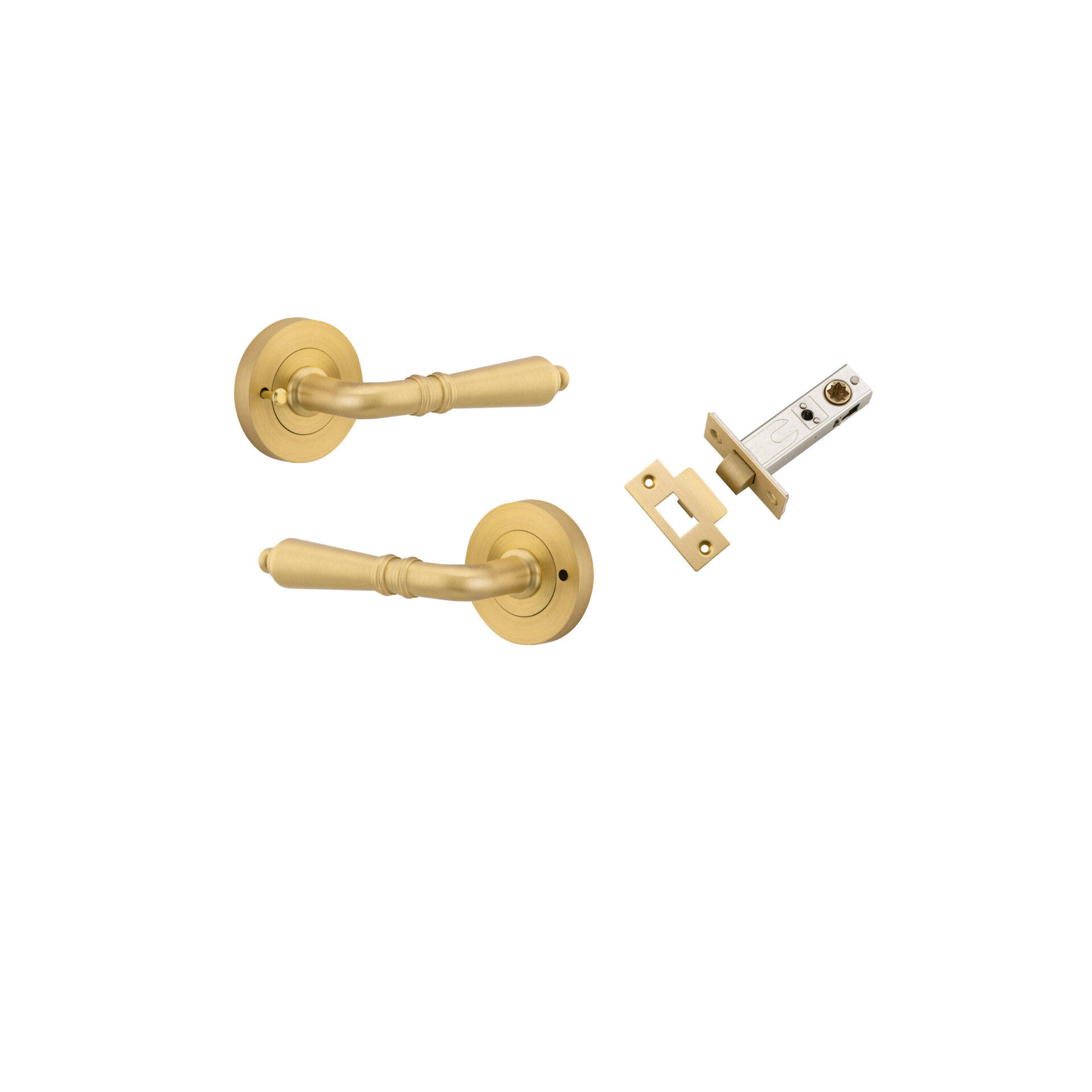 16260KIBPRIV60 - Sarlat Lever - Round Rose (Inbuilt Privacy) - Brushed Gold PVD - Privacy
