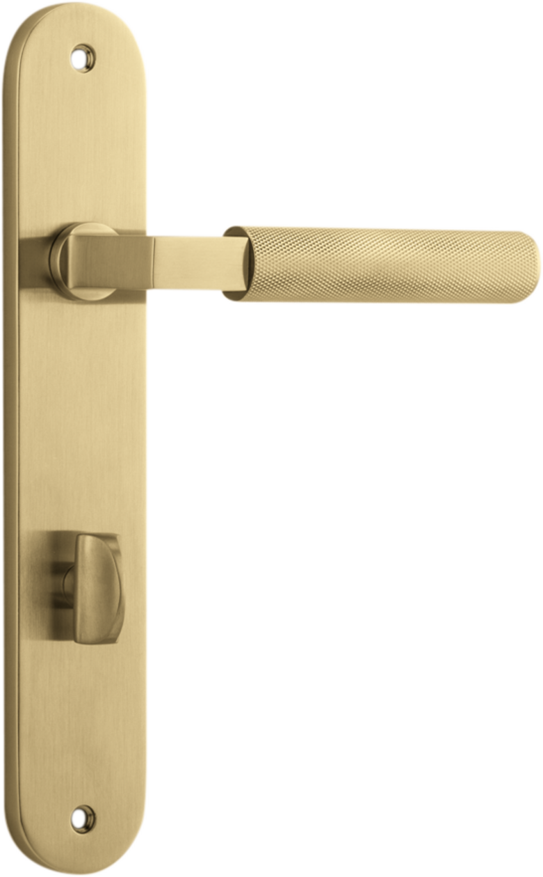 16268P85 - Brunswick Lever - Oval Backplate - Brushed Gold PVD - Privacy