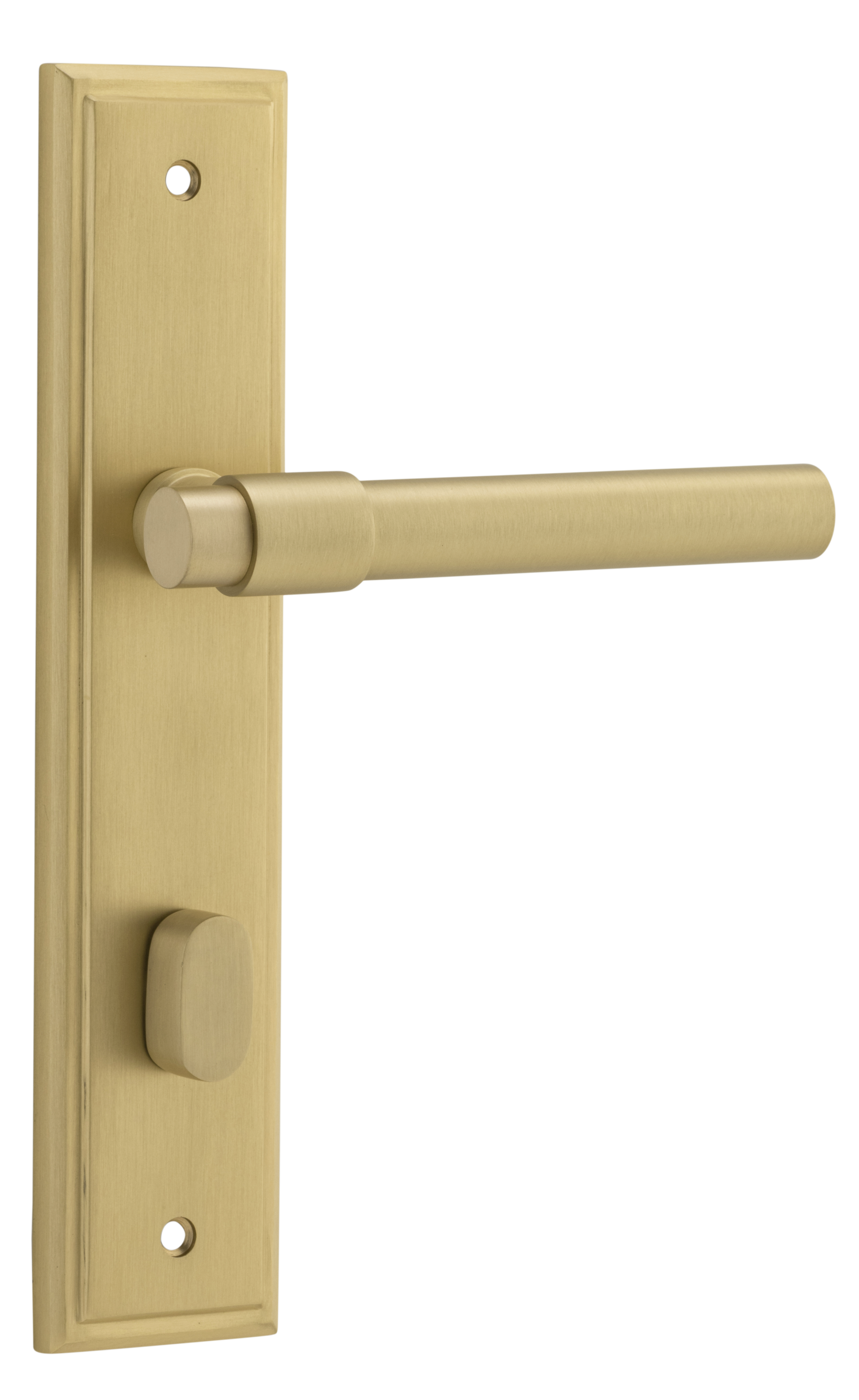 16402P85 - Helsinki Lever - Stepped Backplate - Brushed Gold PVD - Privacy