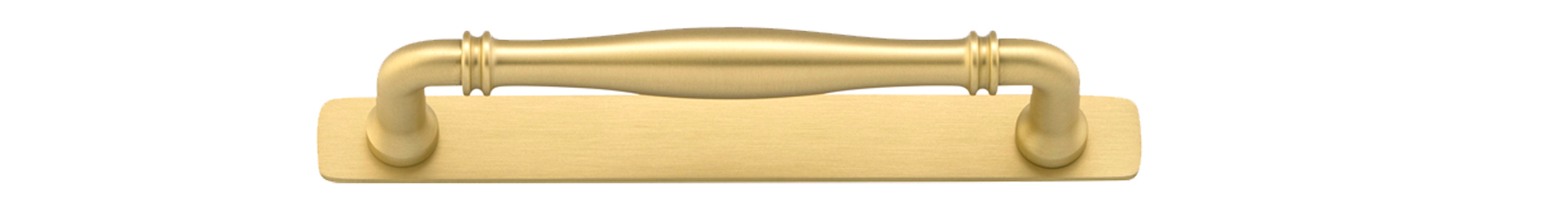 17105B - Sarlat Cabinet Pull with Backplate - CTC160mm - Brushed Gold PVD