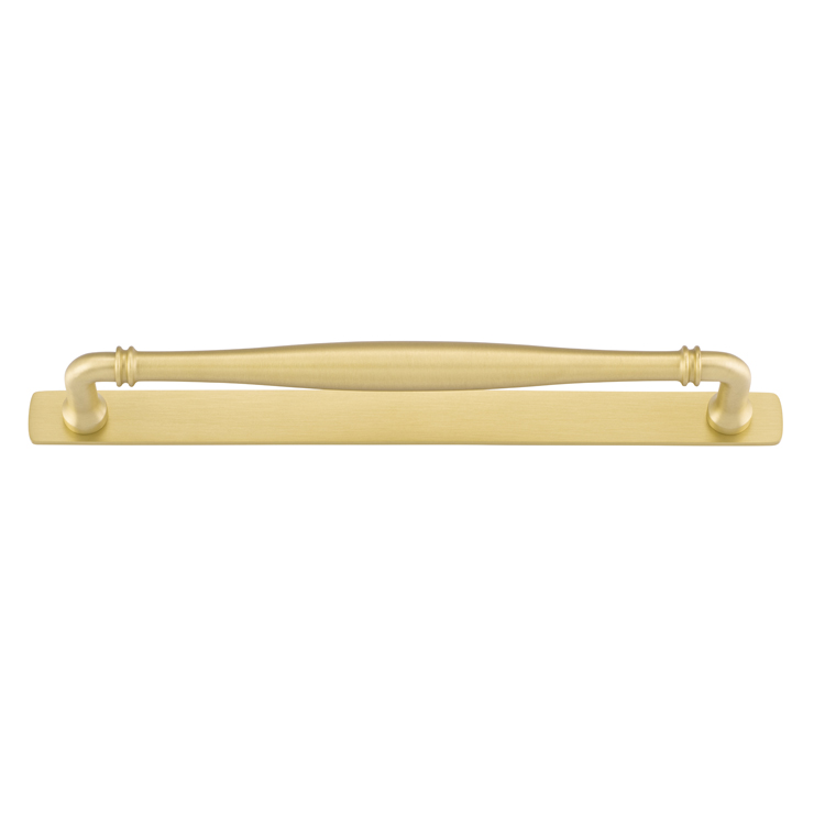 17106B - Sarlat Cabinet Pull with Backplate - CTC256mm - Brushed Gold PVD