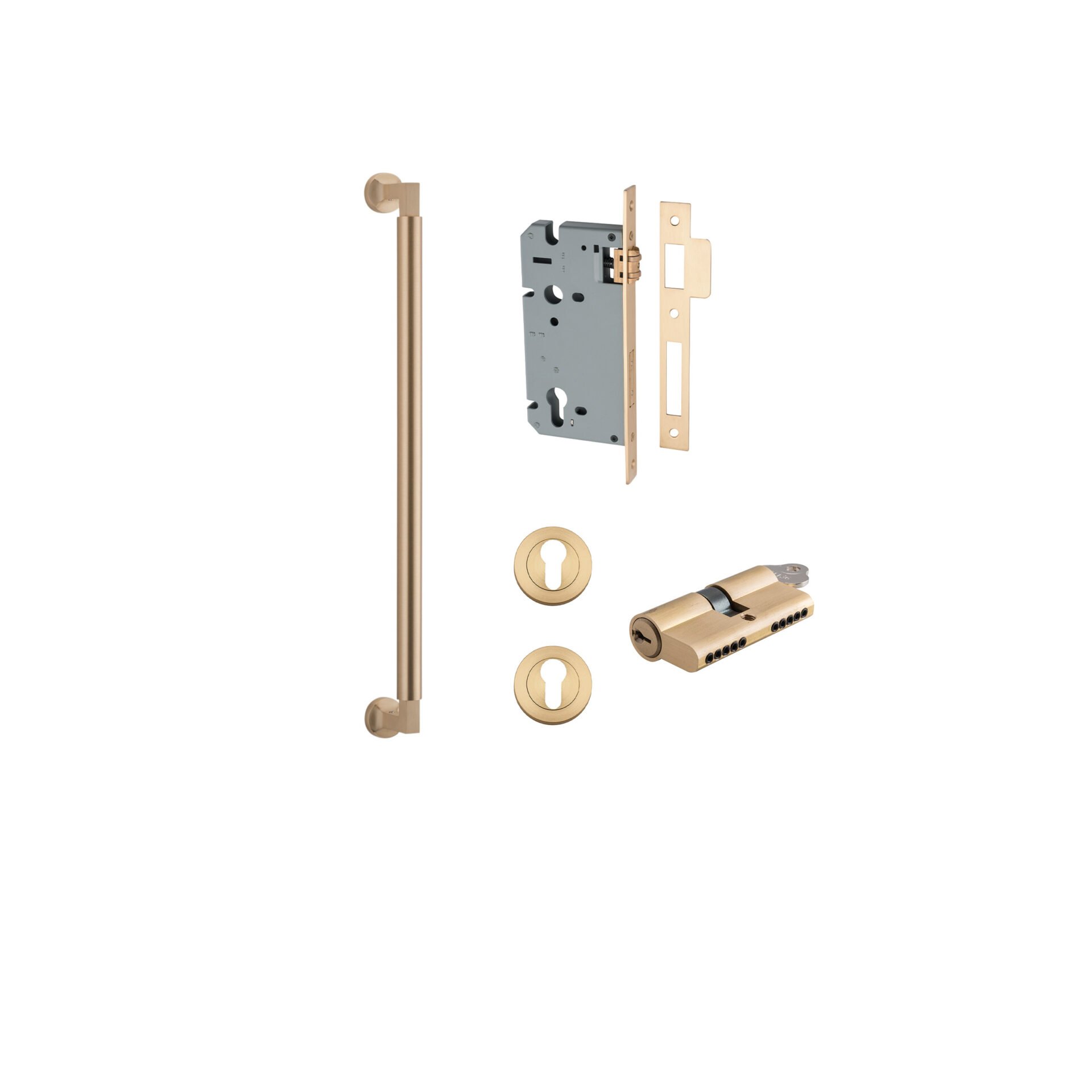 Berlin Pull Handle - 450mm Entrance Kit with Separate High Security Lock