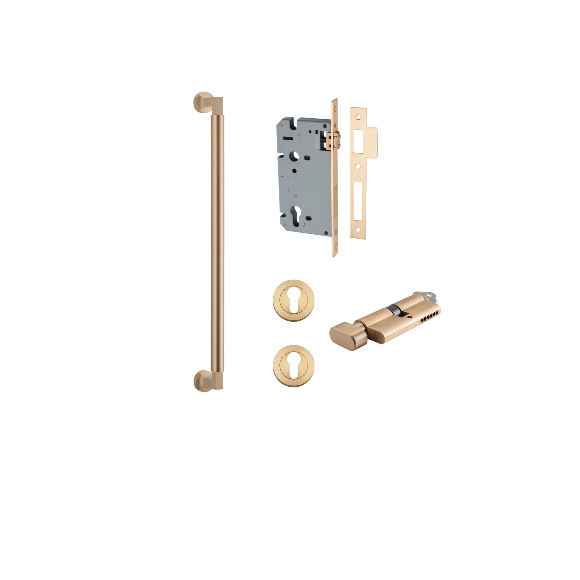 Berlin Pull Handle - 450mm Entrance Kit with Separate High Security Lock