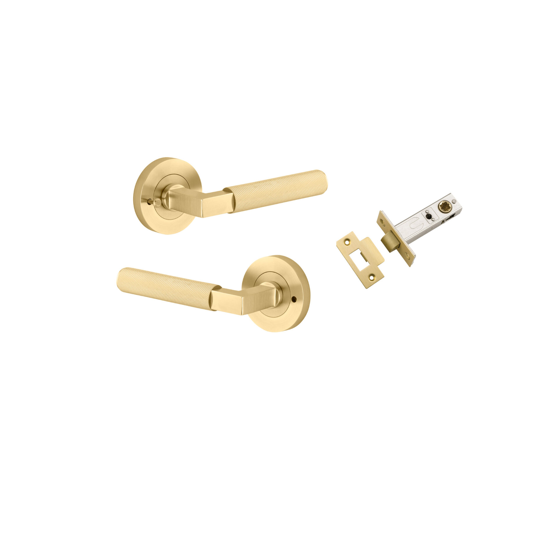 16261KIBPRIV60 - Brunswick Lever - Round Rose Privacy Kit (Inbuilt Privacy) - Brushed Gold PVD - Privacy