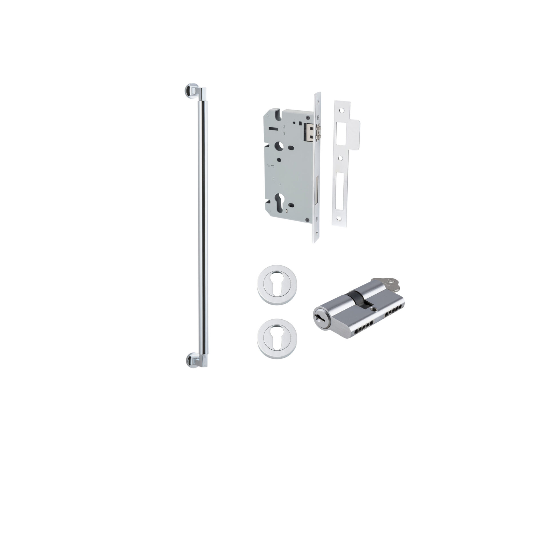 Berlin Pull Handle - 600mm Entrance Kit with Separate High Security Lock