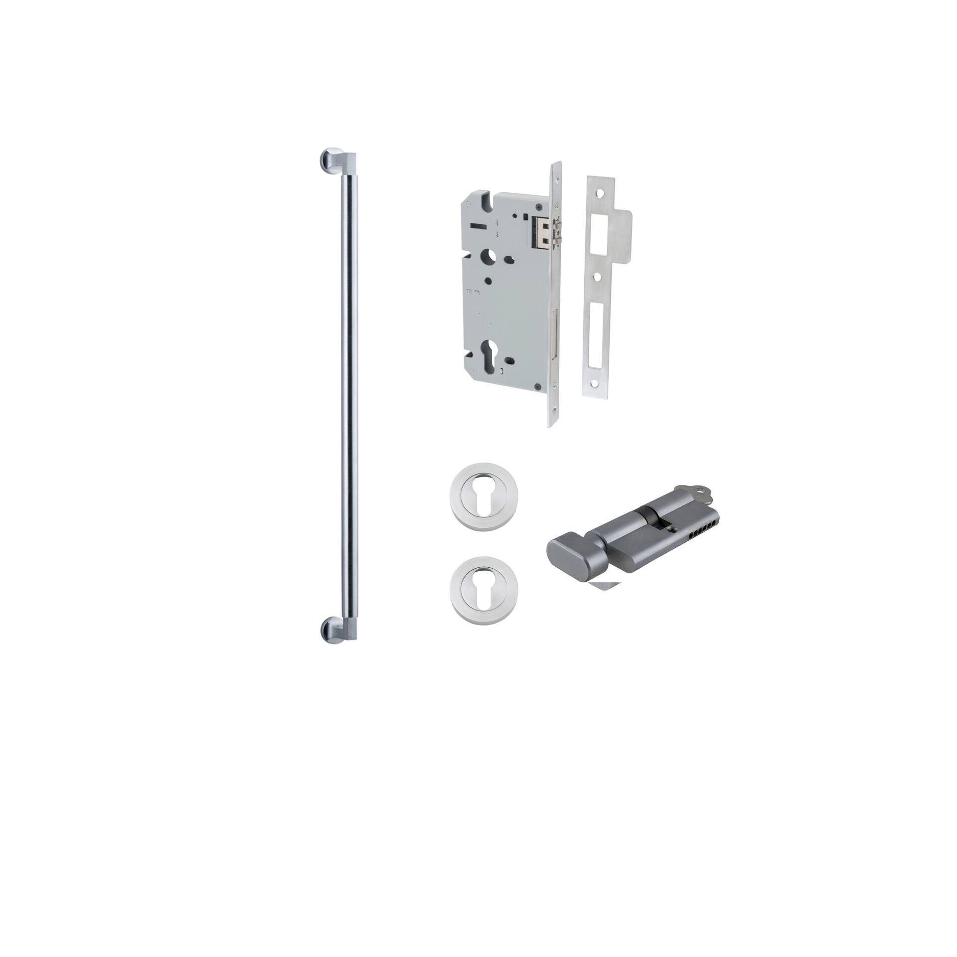 Berlin Pull Handle - 600mm Entrance Kit with Separate High Security Lock