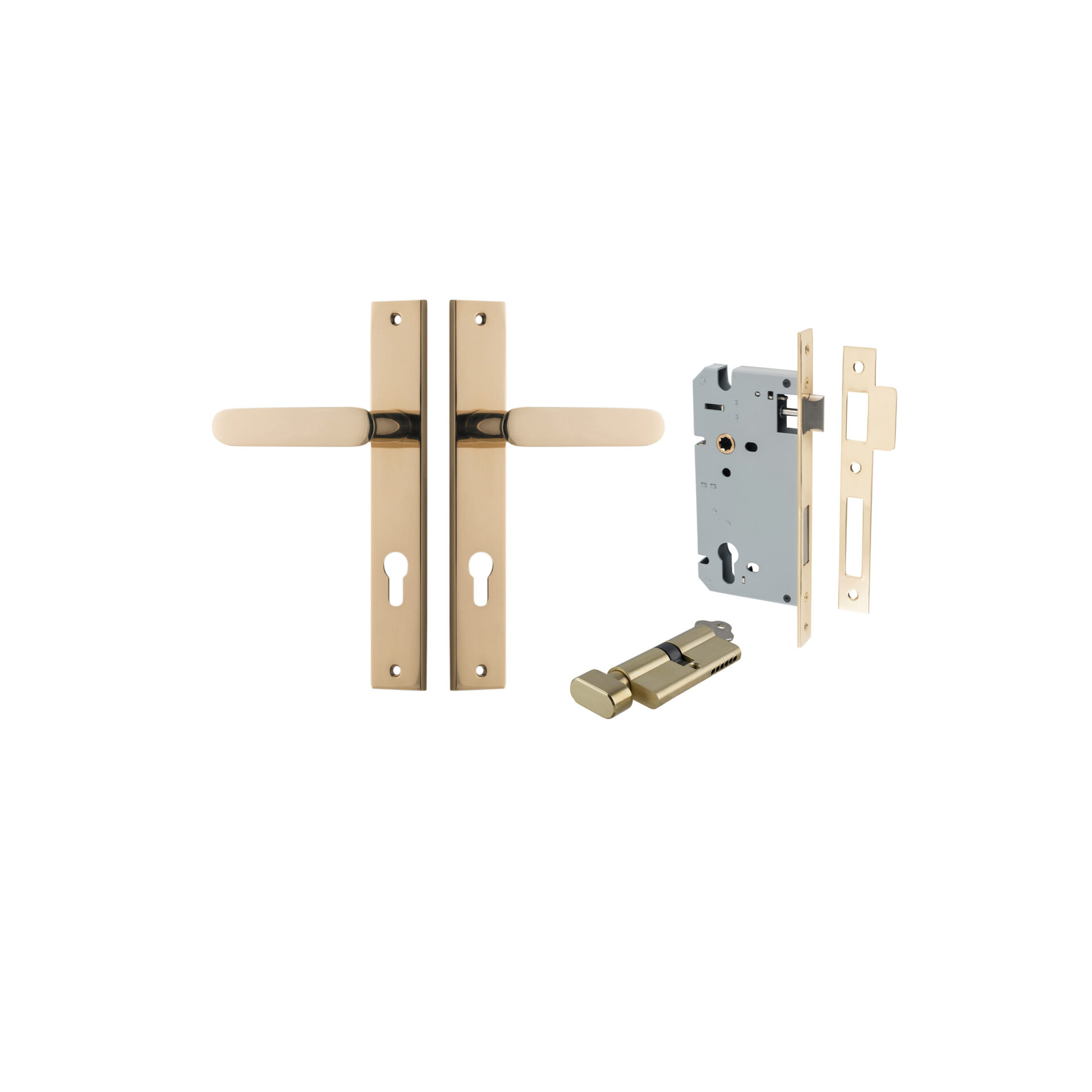 Bronte Lever - Rectangular Backplate Entrance Kit with High Security Lock
