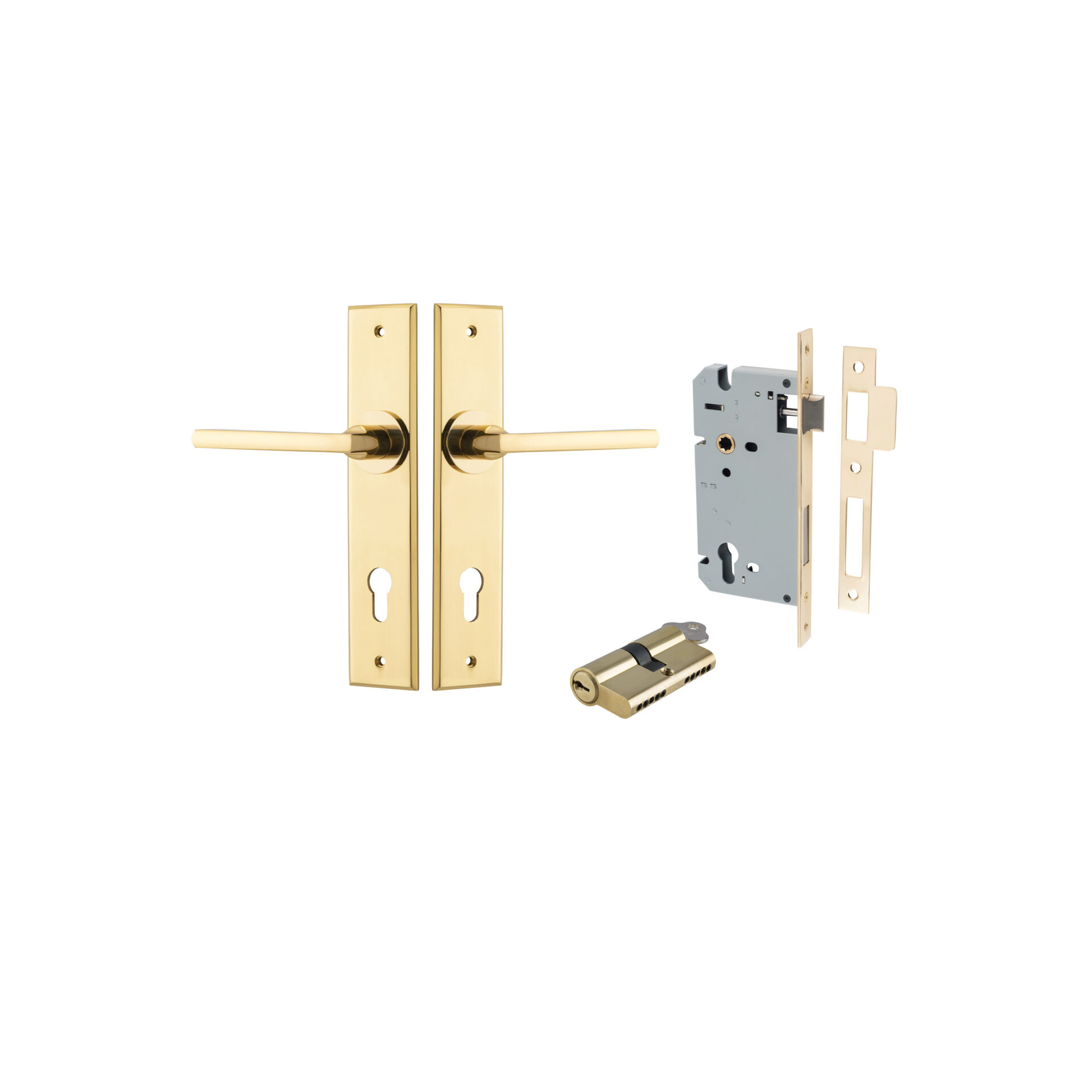 Baltimore Lever - Chamfered Backplate Entrance Kit with High Security Lock