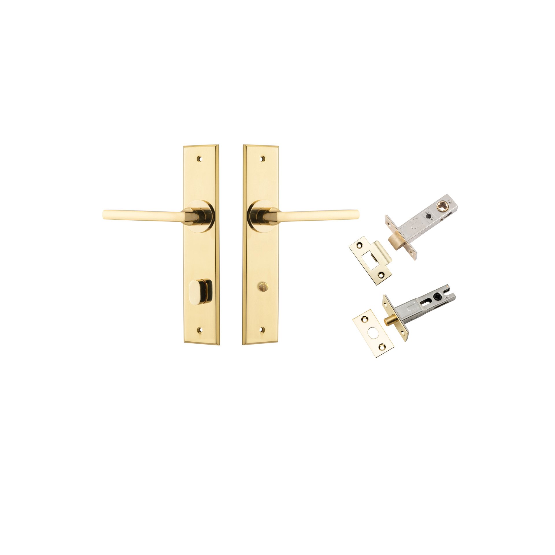 Baltimore Lever - Chamfered Backplate Privacy Kit with Privacy Turn