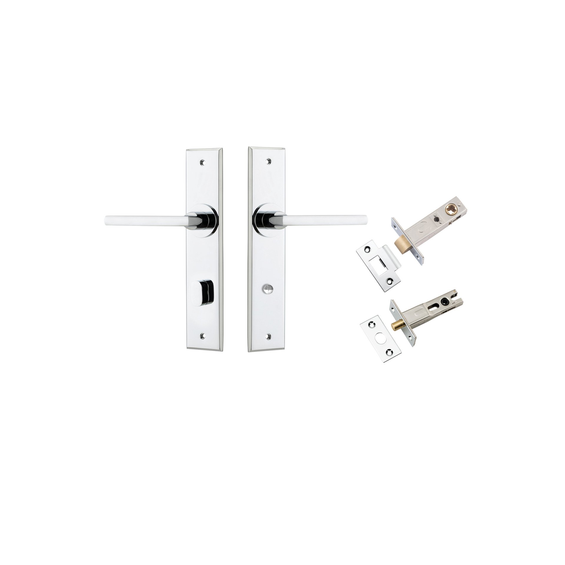 Baltimore Lever - Chamfered Backplate Privacy Kit with Privacy Turn