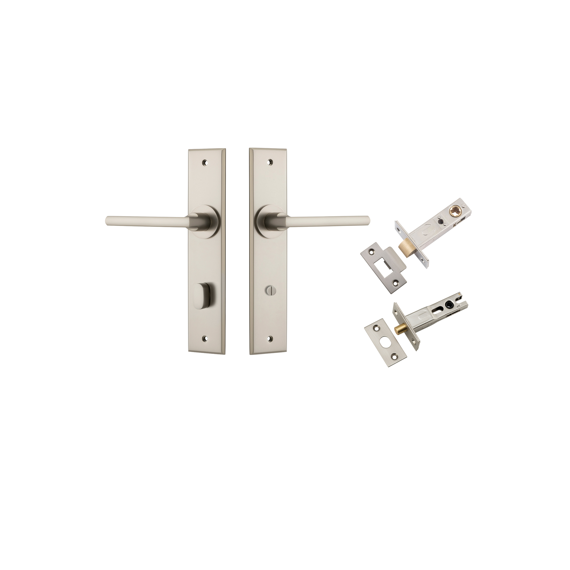 Baltimore Lever - Chamfered Backplate Privacy Kit with Privacy Turn