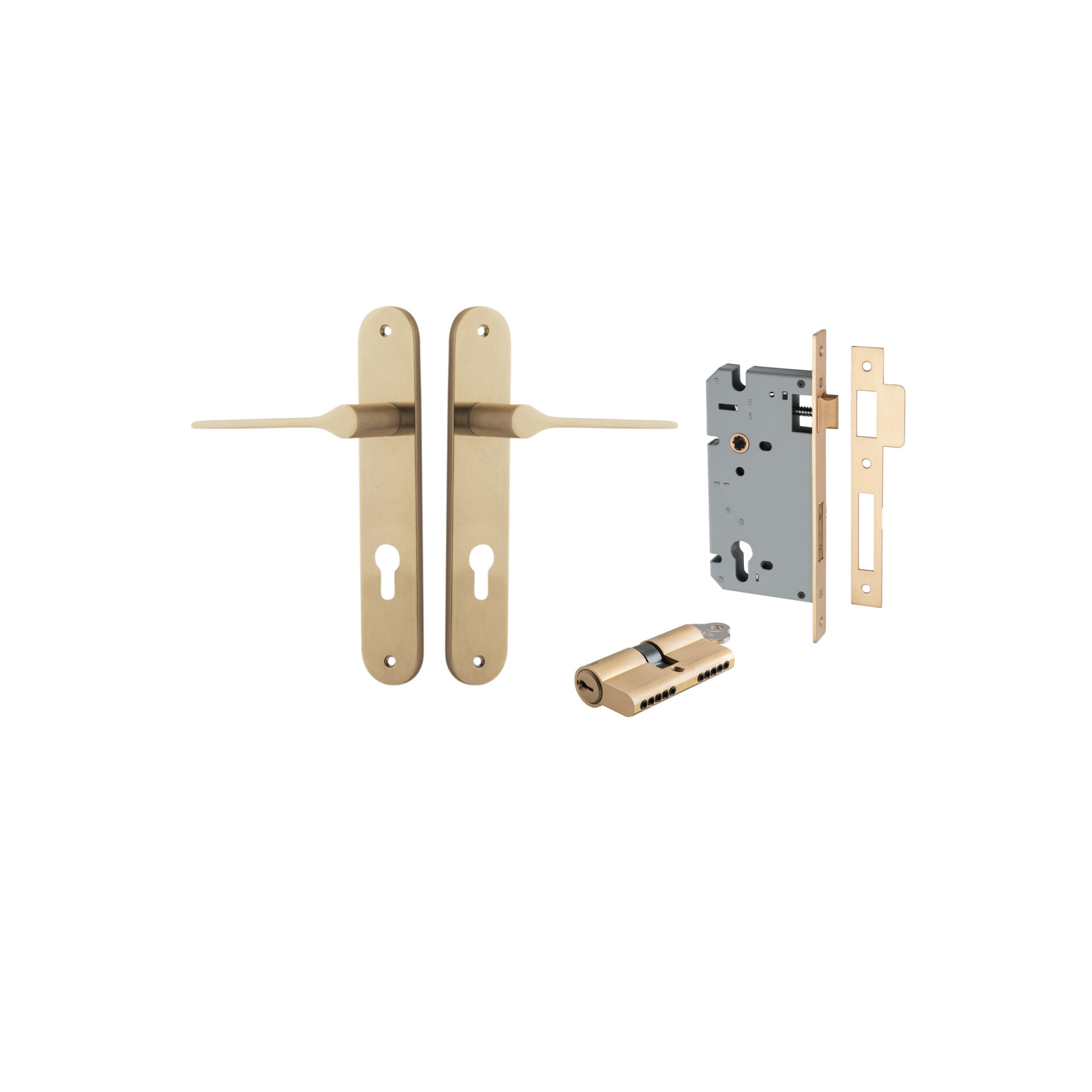 Como Lever - Oval Backplate Entrance Kit with High Security Lock
