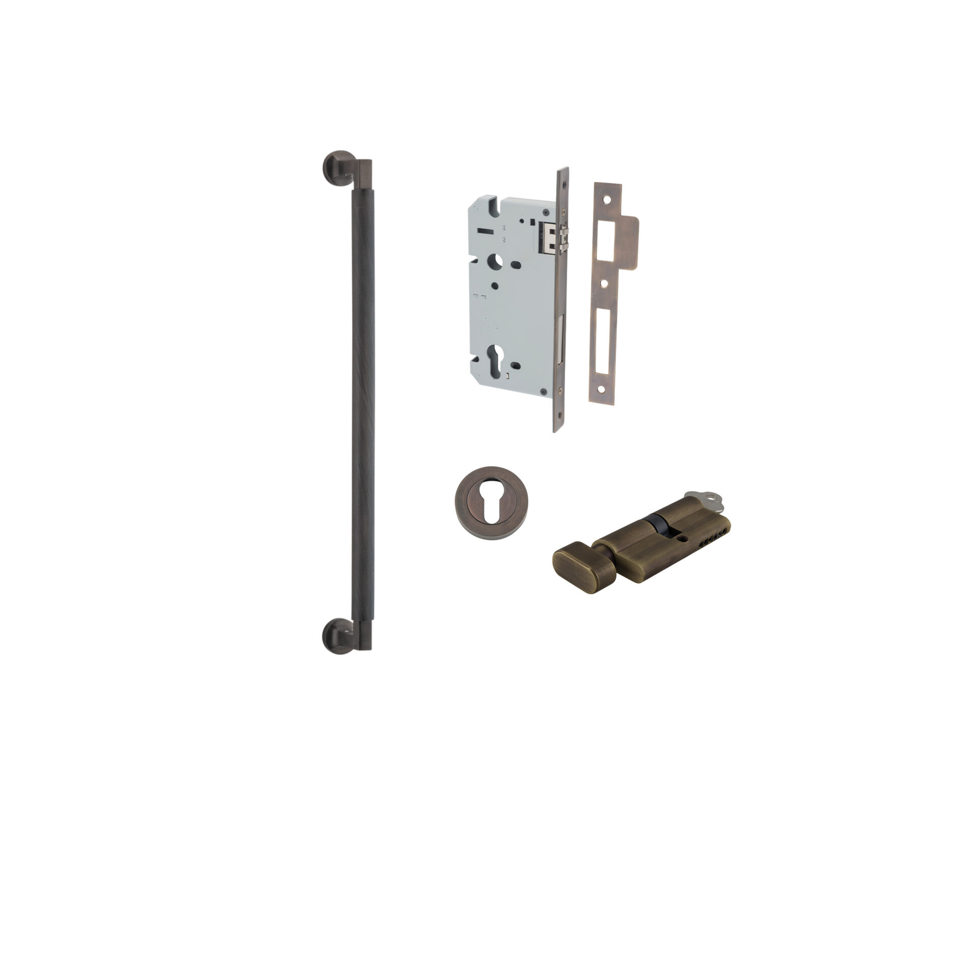 Brunswick Pull Handle - 450mm Entrance Kit with Separate High Security Lock