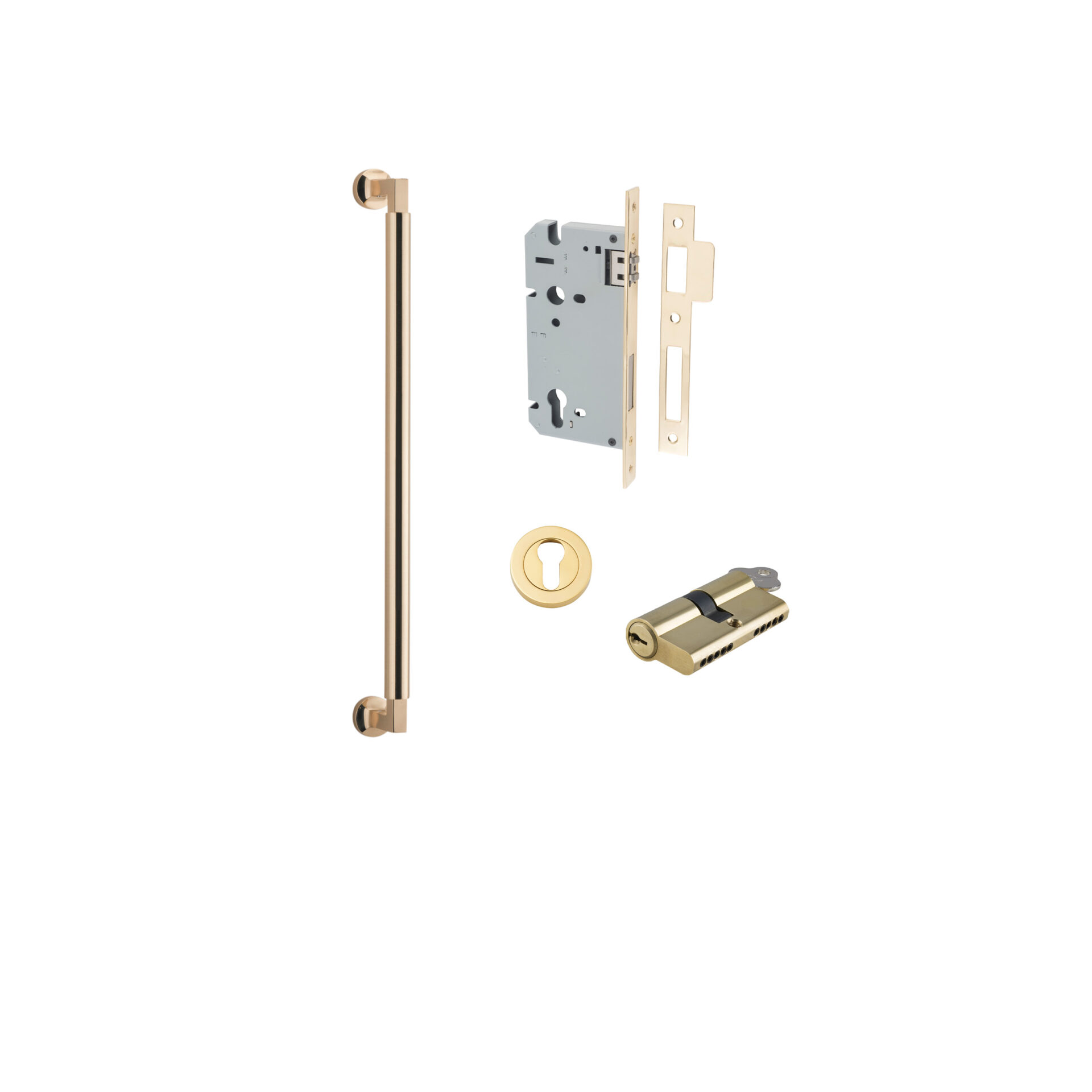 Berlin Pull Handle - 450mm Entrance Kit with Separate High Security Lock