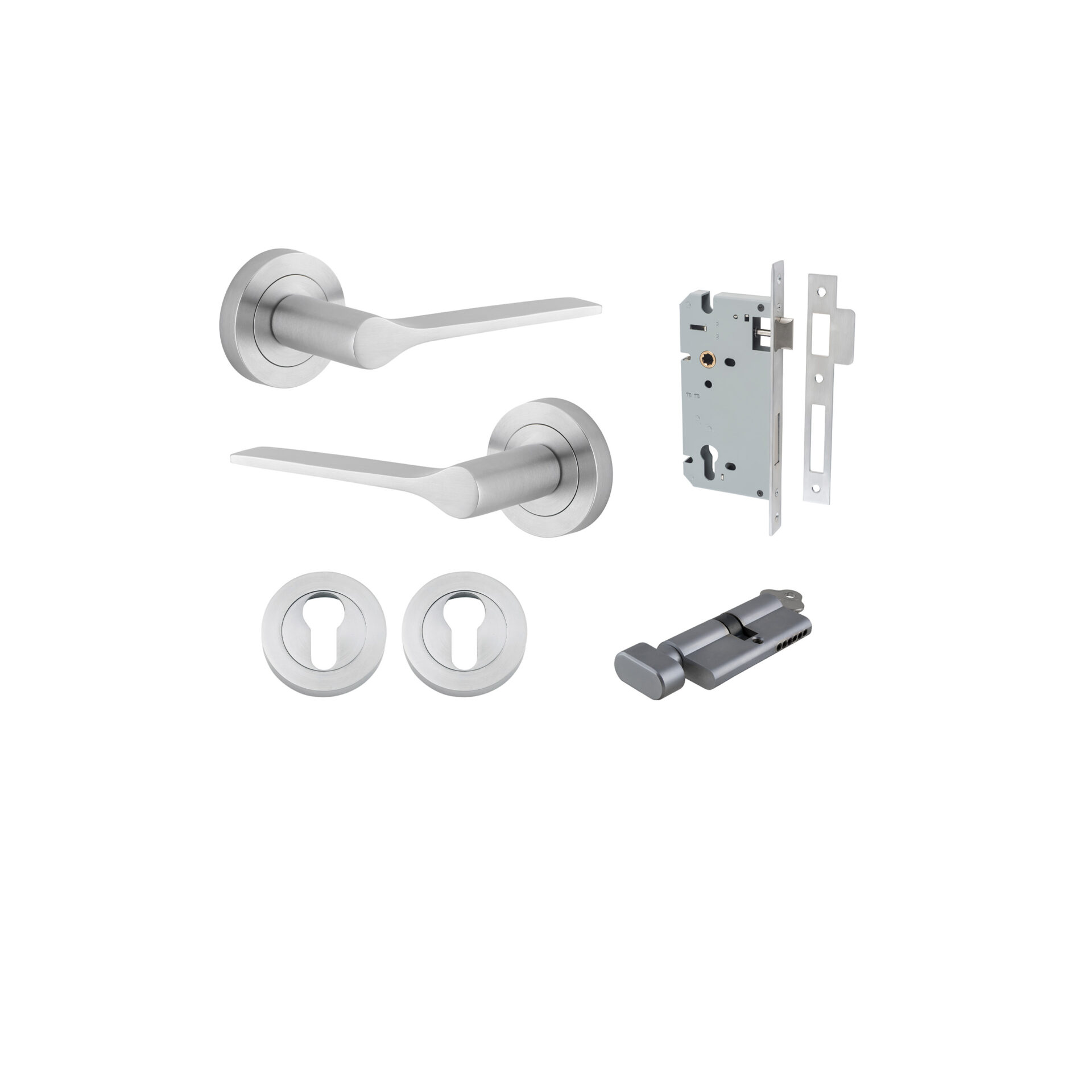 Como Lever - Round Rose Entrance Kit with High Security Lock