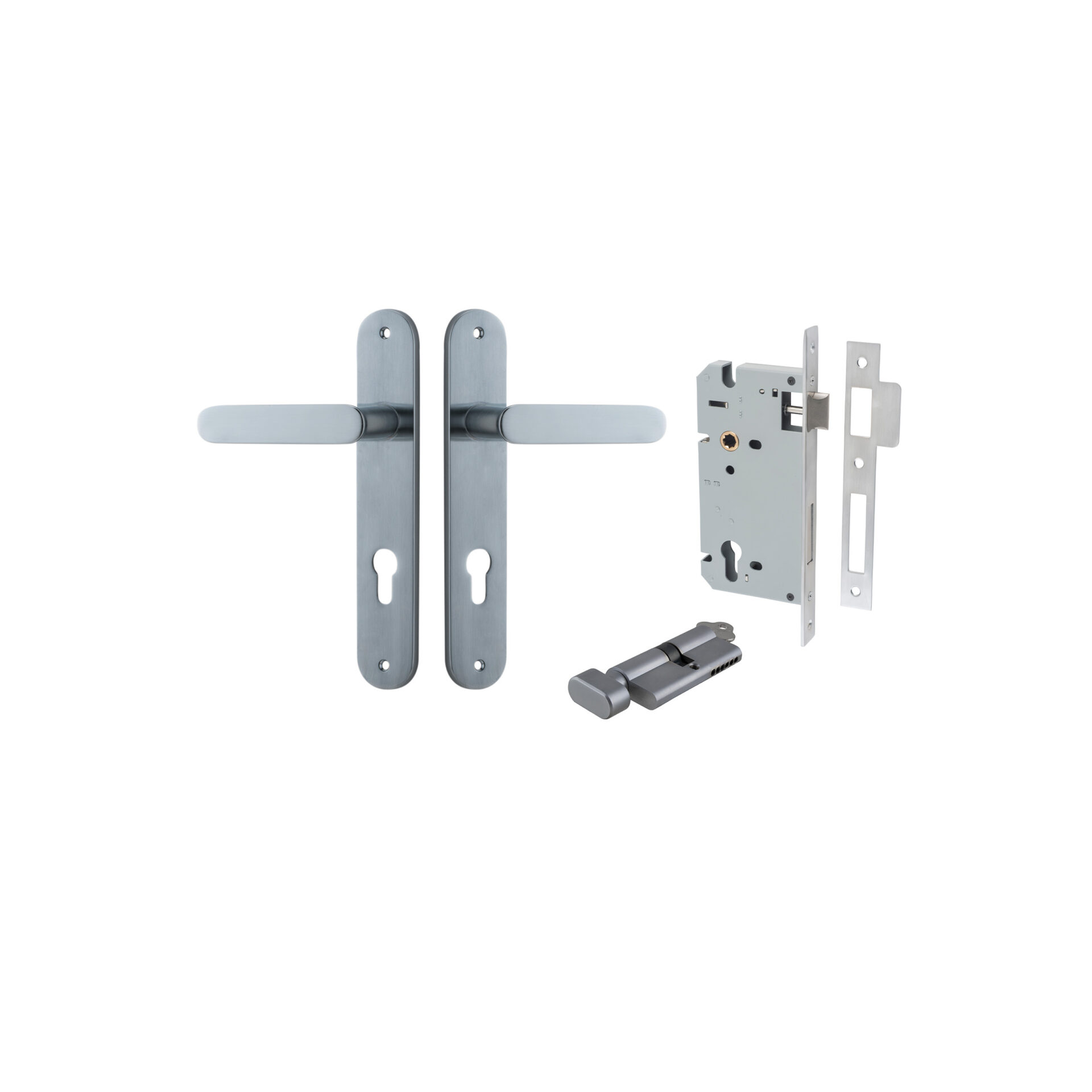 Bronte Lever - Oval Backplate Entrance Kit with High Security Lock