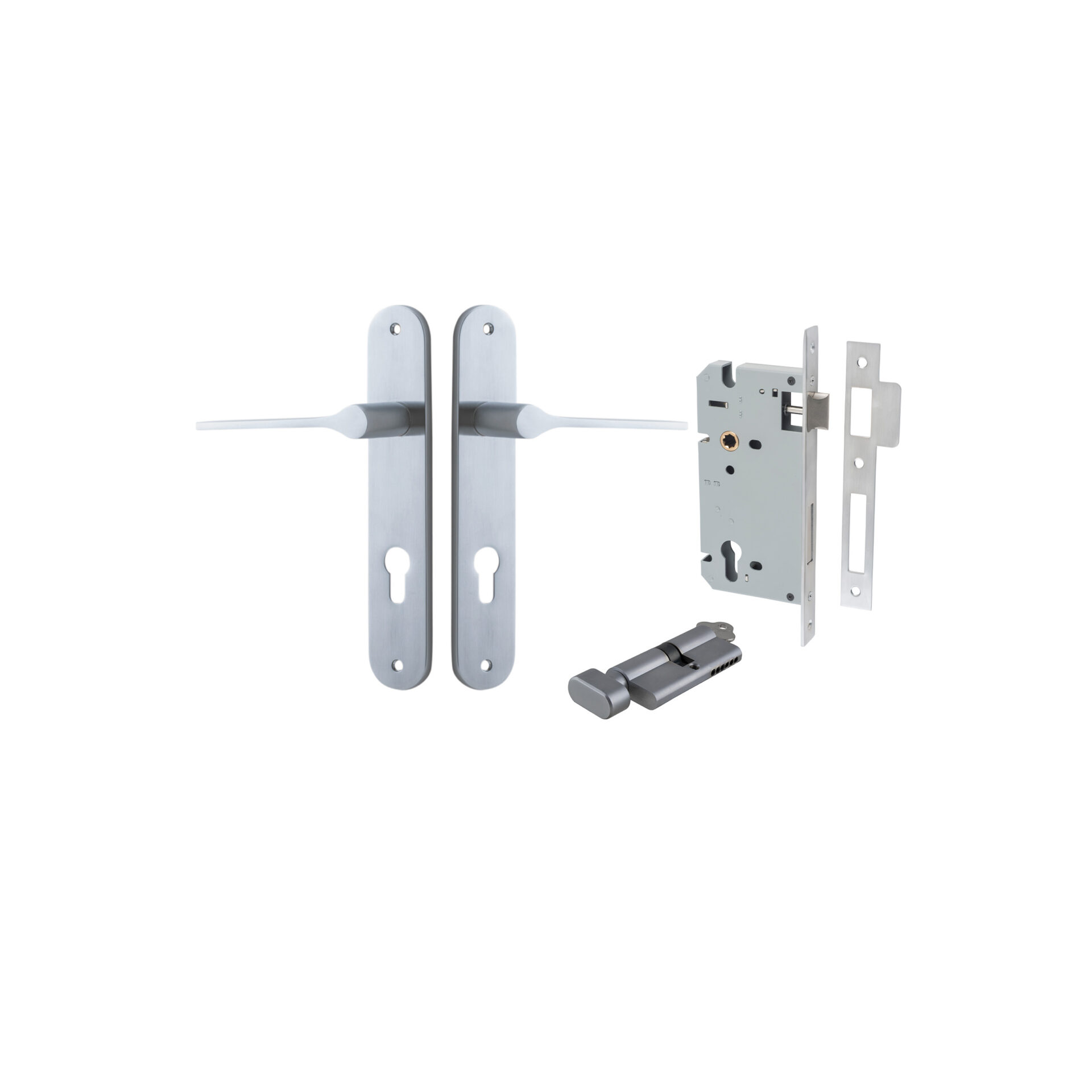 Como Lever - Oval Backplate Entrance Kit with High Security Lock