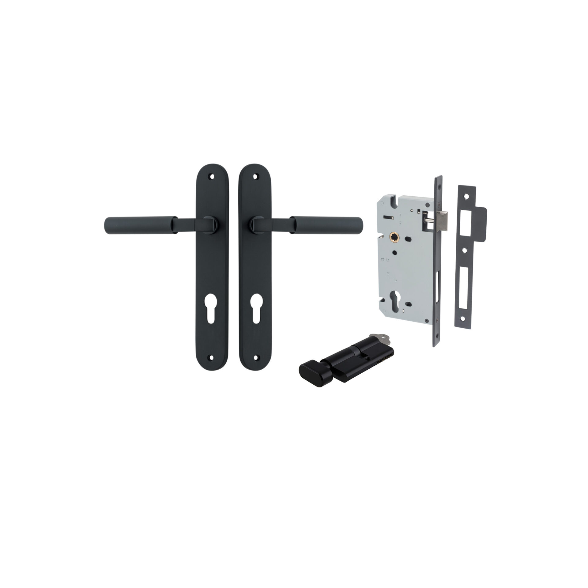 Berlin Lever - Oval Backplate Entrance Kit with High Security Lock