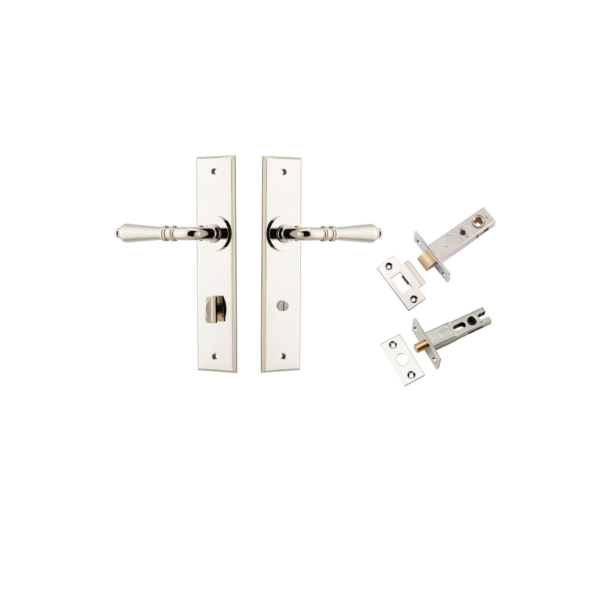 Sarlat Lever - Chamfered Backplate Privacy Kit with Privacy Turn
