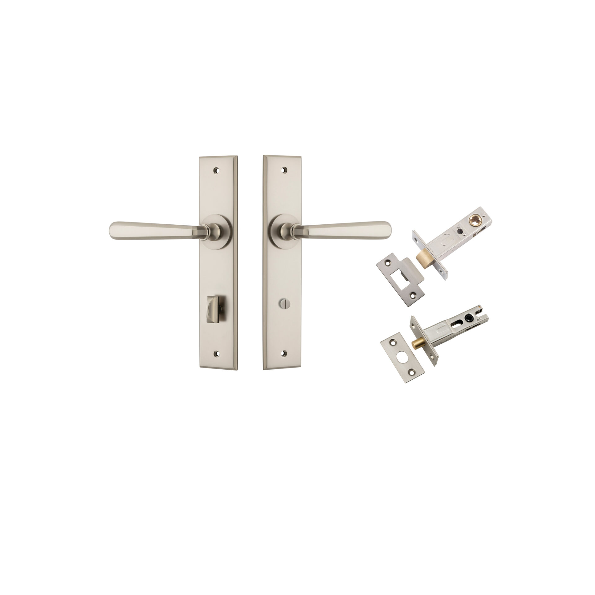 Copenhagen Lever - Chamfered Backplate Privacy Kit with Privacy Turn
