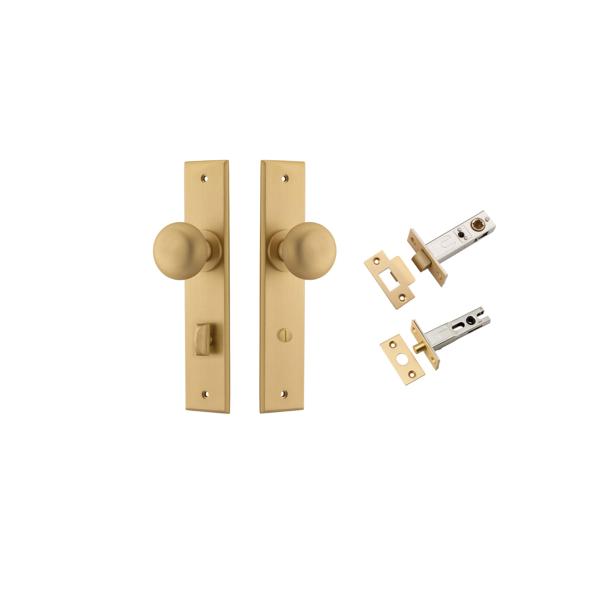 Cambridge Knob - Chamfered Backplate Privacy Kit with Privacy Turn