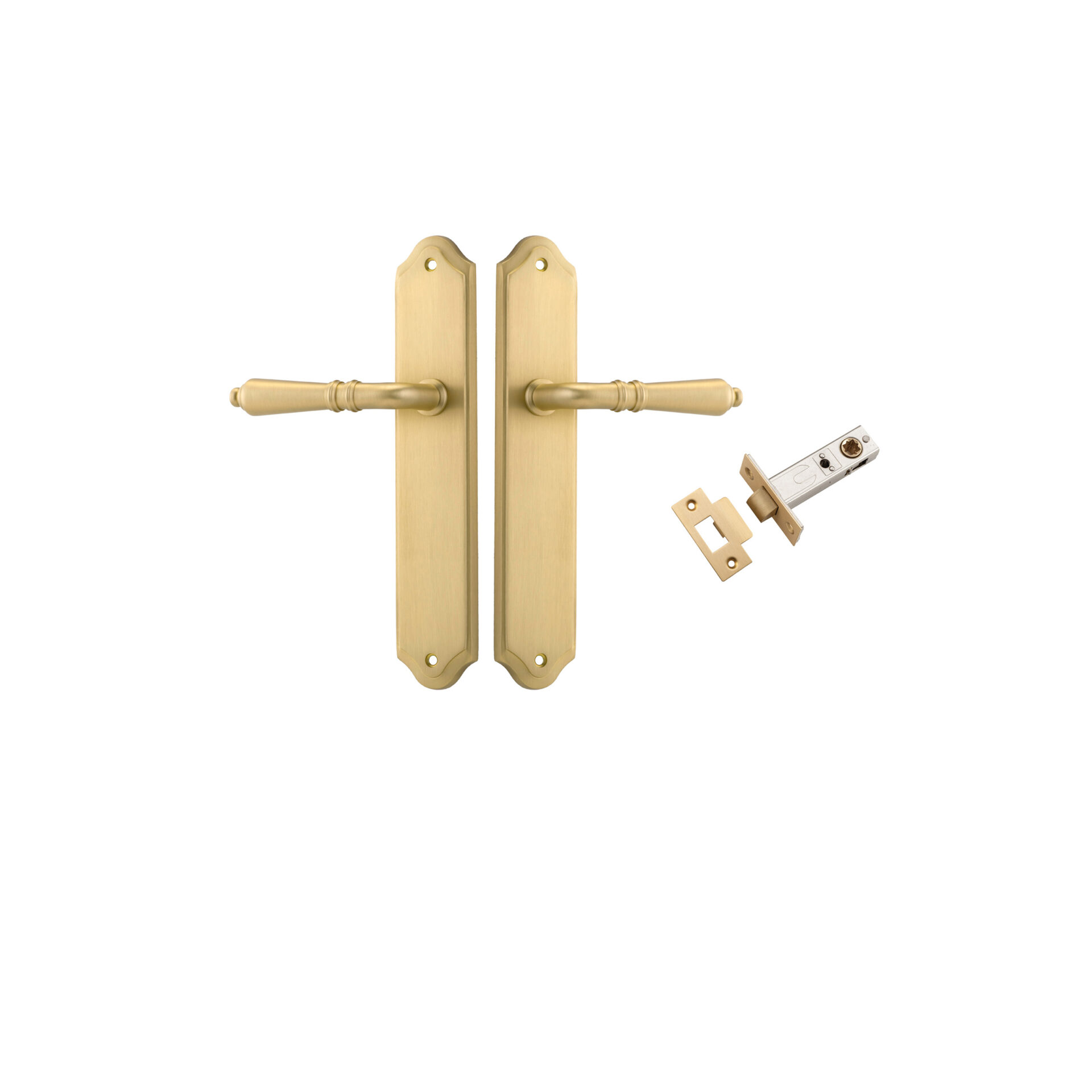 16212KPASS60 - Sarlat Lever - Shouldered Backplate Passage Kit - Brushed Gold PVD - Passage