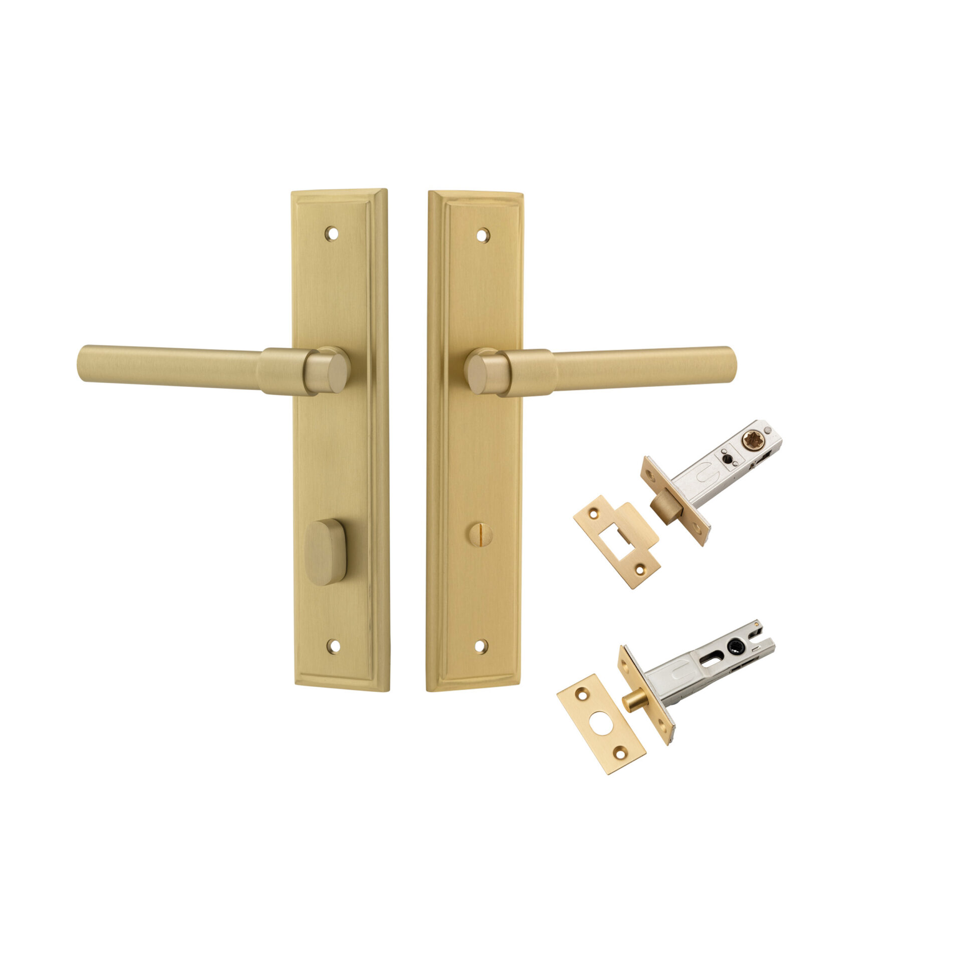 Helsinki Lever - Stepped Backplate Privacy Kit with Privacy Turn